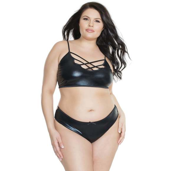 Coquette - Plus Size Wetlook Bralette - Picture 1 of 4